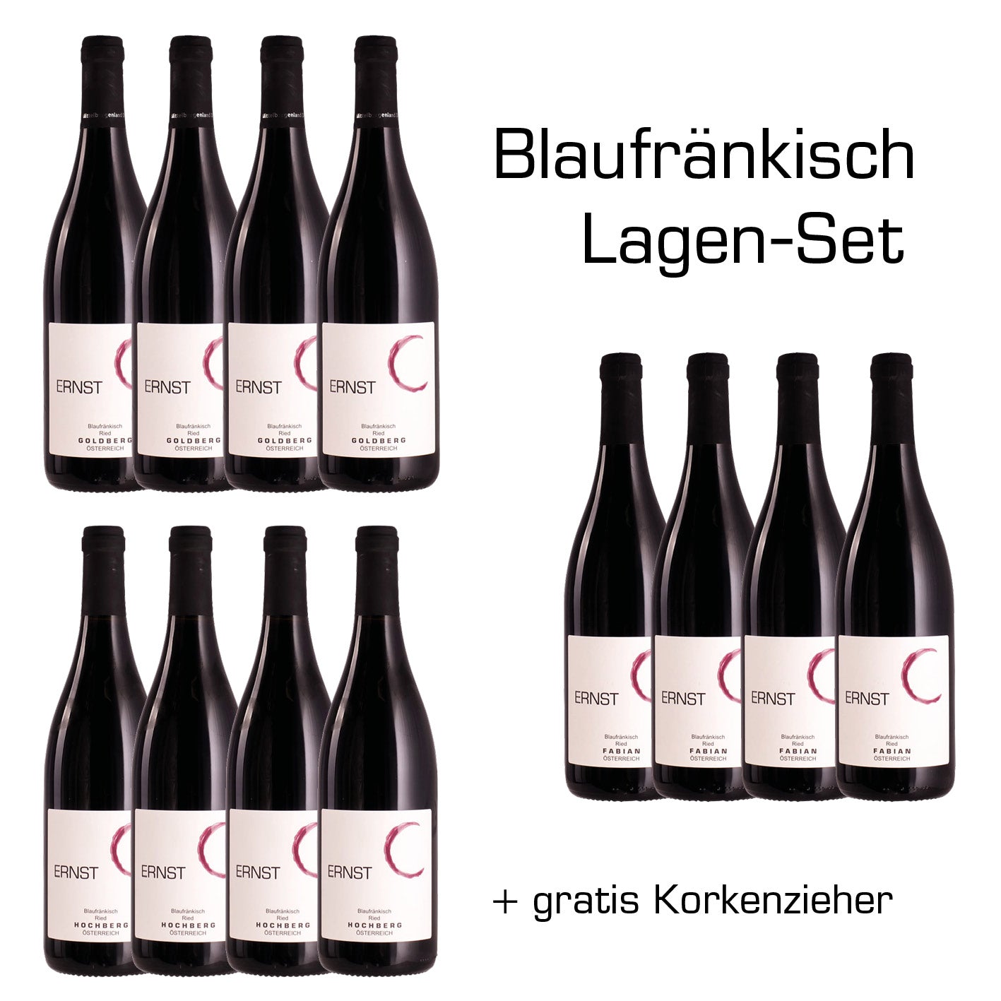 <Herkunft Zählt> Blaufränkisch Lagen-Set + gratis Korkenzieher - Weingut Ernst